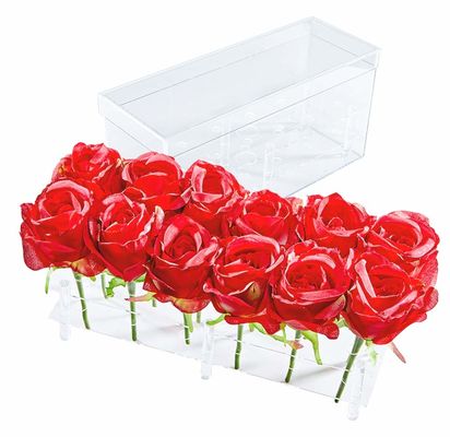 Decoração diária da caixa acrílica eterna impermeável das rosas para 25 rosas