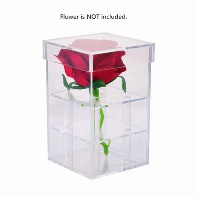 Caixa de armazenamento única Rose Acrylic Box preservada do acrílico da resistência da quebra