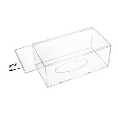 Suporte plástico claro acrílico da caixa do tecido da caixa de exposição do hotel retangular