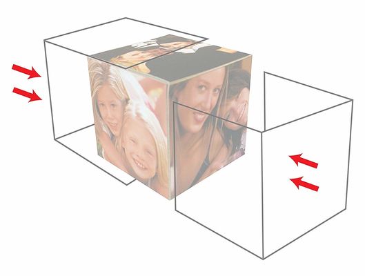 6 plásticos claros cubo acrílico tomado partido 3.25x3.25Inch da foto para o presente