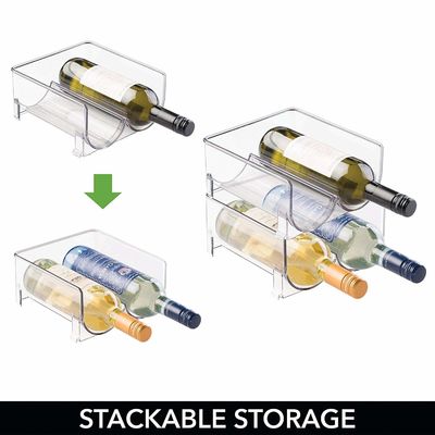 Resistência de impacto acrílica plástica do suporte de garrafa do vinho para as bancadas da cozinha empilháveis