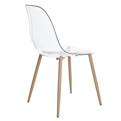 Cadeira acrílica de Ghost do espaço livre do ODM do OEM, pés do metal de Eames Style Plastic Chair With