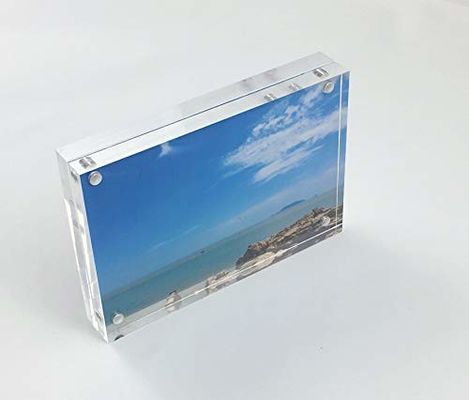 Exposição acrílica Frameless grossa do quadro PMMA da foto do ímã do refrigerador